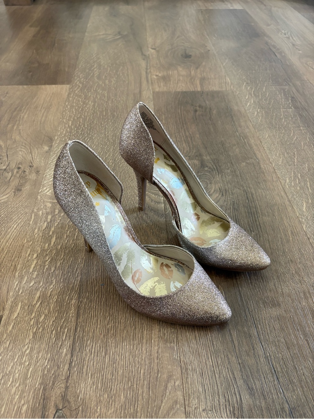 Juicy Couture Gold and silver Glitter Pointed Toe Stiletto Heels
